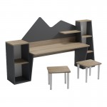 Παιδικό γραφείο με σκαμπο Dualto pakoworld sonoma-ανθρακί 180x30x93 6εκ c545394