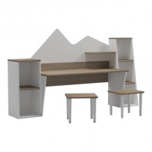 Παιδικό γραφείο με σκαμπο Dualto pakoworld sonoma-λευκό 180x30x93 6εκ c545395