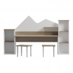Παιδικό γραφείο με σκαμπο Dualto pakoworld sonoma-λευκό 180x30x93 6εκ c545395