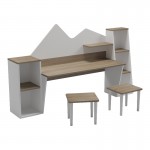 Παιδικό γραφείο με σκαμπο Dualto pakoworld sonoma-λευκό 180x30x93 6εκ c545395