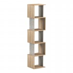 Βιβλιοθήκη Cubik pakoworld sonoma- γκρι μπεζ οψη μαρμάρου 35x30x161εκ c545398