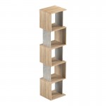 Βιβλιοθήκη Cubik pakoworld sonoma- γκρι μπεζ οψη μαρμάρου 35x30x161εκ c545398