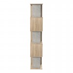 Βιβλιοθήκη Cubik pakoworld sonoma- γκρι μπεζ οψη μαρμάρου 35x30x161εκ c545398