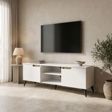 Έπιπλο τηλεόρασης Kemvio pakoworld sonoma-λευκό 150x38x44εκ c545401