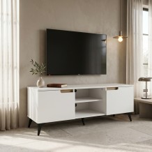 Έπιπλο τηλεόρασης Kemvio pakoworld sonoma-λευκό 120x38x44εκ c545402