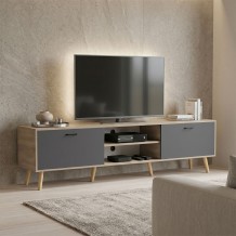 Έπιπλο τηλεόρασης Gorna pakoworld sonoma-ανθρακί 180x35x48 6εκ c545405