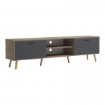 Έπιπλο τηλεόρασης Gorna pakoworld sonoma-ανθρακί 180x35x48 6εκ c545405