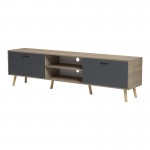 Έπιπλο τηλεόρασης Gorna pakoworld sonoma-ανθρακί 180x35x48 6εκ c545405