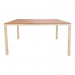 Τραπέζι Nares pakoworld αλουμίνιο cappuccino-plywood σε φυσική απόχρωση 140x80x72 5εκ c545408