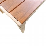 Τραπέζι Nares pakoworld αλουμίνιο cappuccino-plywood σε φυσική απόχρωση 140x80x72 5εκ c545408