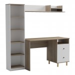 Σύνθεση γραφείου Kontor pakoworld sonoma-λευκό 120x50x160εκ c545409
