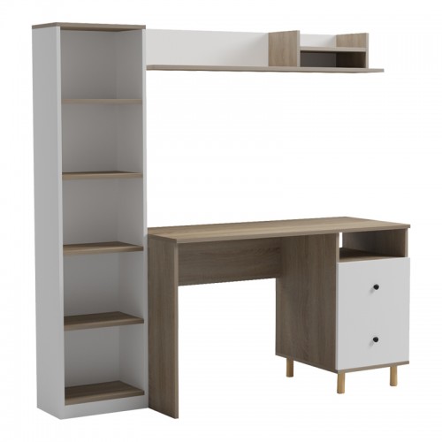 Σύνθεση γραφείου Kontor pakoworld sonoma-λευκό 120x50x160εκ c545409