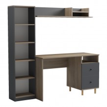 Σύνθεση γραφείου Kontor pakoworld sonoma-ανθρακί 120x50x160εκ c545410