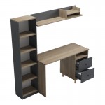 Σύνθεση γραφείου Kontor pakoworld sonoma-ανθρακί 120x50x160εκ c545410