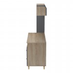 Σύνθεση γραφείου Kontor pakoworld sonoma-ανθρακί 120x50x160εκ c545410