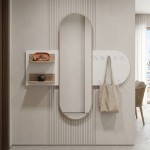 Κρεμάστρα με καθρέπτη Baunty pakoworld sonoma-λευκό 125x11x122εκ c545411