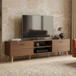 Έπιπλο τηλεόρασης Gorna pakoworld καρυδί 180x35x48 6εκ c545412