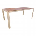 Τραπέζι Nares pakoworld αλουμίνιο cappuccino-plywood σε φυσική απόχρωση 180x90x72 5εκ c545416