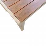 Τραπέζι Nares pakoworld αλουμίνιο cappuccino-plywood σε φυσική απόχρωση 180x90x72 5εκ c545416