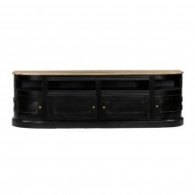 FRANCESA TV STAND 4ΠΟΡΤΕΣ ΜΑΥΡΟ ΦΥΣΙΚΟ 175x42x60cm c545430
