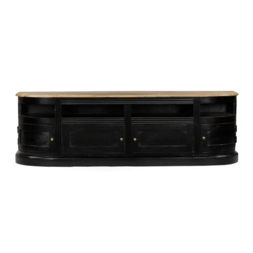 FRANCESA TV STAND 4ΠΟΡΤΕΣ ΜΑΥΡΟ ΦΥΣΙΚΟ 175x42x60cm c545430