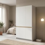 Ντουλάπα τρίφυλλη Merzia pakoworld sonoma-λευκό 120x46 5x183εκ c545468