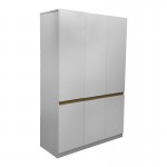 Ντουλάπα τρίφυλλη Merzia pakoworld sonoma-λευκό 120x46 5x183εκ c545468