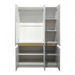 Ντουλάπα τρίφυλλη Merzia pakoworld sonoma-λευκό 120x46 5x183εκ c545468