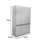 Ντουλάπα τρίφυλλη Merzia pakoworld sonoma-λευκό 120x46 5x183εκ c545468