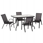 ΣΕΤ ΤΡΑΠΕΖΑΡΙΑΣ 5ΤΜΧ ADAM HM10896 03 ΤΡΑΠΕΖΙ 120x70εκ 4 ΠΟΛΥΘΡΟΝΕΣ--ΜΑΥΡΟ c545473