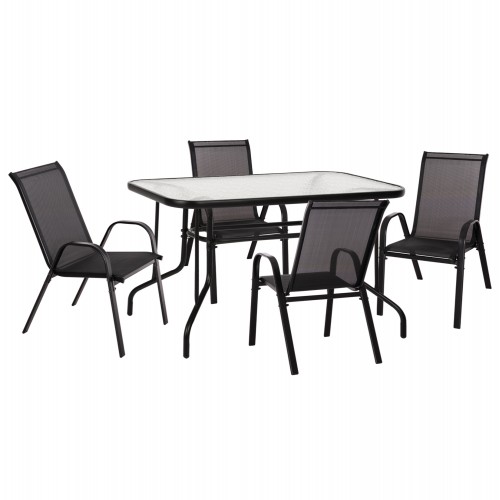 ΣΕΤ ΤΡΑΠΕΖΑΡΙΑΣ 5ΤΜΧ ADAM HM10896 03 ΤΡΑΠΕΖΙ 120x70εκ 4 ΠΟΛΥΘΡΟΝΕΣ--ΜΑΥΡΟ c545473