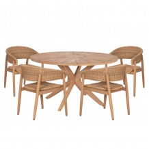 ΣΕΤ ΤΡΑΠΕΖΑΡΙΑΣ ΕΞ ΧΩΡΟΥ 5ΤΜΧ CORTEN HM10909 ΞΥΛΟ ΑΚΑΚΙΑΣ ΣΧΟΙΝΙ--ΦΥΣΙΚΟ c545474