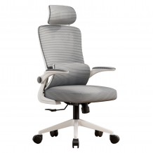 ΚΑΡΕΚΛΑ ΓΡΑΦΕΙΟΥ KESI HM1222 02 ΑΝΟΙΧΤΟ ΓΚΡΙ MESH--ΛΕΥΚΟ PP 52x50x122Υεκ c545477