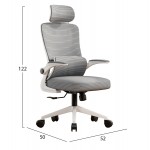ΚΑΡΕΚΛΑ ΓΡΑΦΕΙΟΥ KESI HM1222 02 ΑΝΟΙΧΤΟ ΓΚΡΙ MESH--ΛΕΥΚΟ PP 52x50x122Υεκ c545477