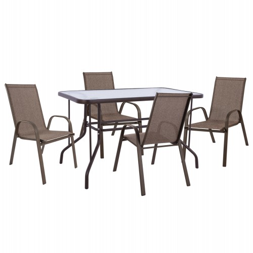 ΣΕΤ ΤΡΑΠΕΖΑΡΙΑΣ 5ΤΜΧ ADAM HM10897 02 ΤΡΑΠΕΖΙ 110x60εκ 4 ΠΟΛΥΘΡΟΝΕΣ--ΚΑΦΕ c545478