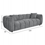 ΚΑΝΑΠΕΣ 3-ΘΕΣΙΟΣ LYKKE HM3323 01 ΓΚΡΙ ΥΦΑΣΜΑ 229x89x70Υεκ c545479