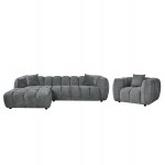ΣΕΤ ΚΑΝΑΠΕΣ ΓΩΝΙΑ ΑΡΙΣΤΕΡΗ -ΠΟΛΥΘΡΟΝΑ LOUNGE LYKKE HM10820 01L ΓΚΡΙ ΥΦΑΣΜΑ c545484