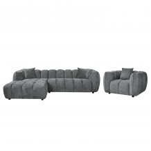 ΣΕΤ ΚΑΝΑΠΕΣ ΓΩΝΙΑ ΑΡΙΣΤΕΡΗ -ΠΟΛΥΘΡΟΝΑ LOUNGE LYKKE HM10820 01L ΓΚΡΙ ΥΦΑΣΜΑ c545484