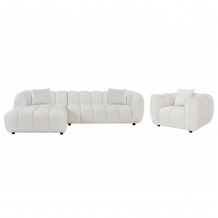 ΣΕΤ ΚΑΝΑΠΕΣ ΓΩΝΙΑ ΑΡΙΣΤΕΡΗ -ΠΟΛΥΘΡΟΝΑ LOUNGE LYKKE HM10820 02L ΕΚΡΟΥ ΥΦΑΣΜΑ c545485