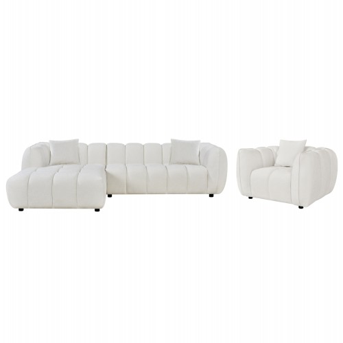 ΣΕΤ ΚΑΝΑΠΕΣ ΓΩΝΙΑ ΑΡΙΣΤΕΡΗ -ΠΟΛΥΘΡΟΝΑ LOUNGE LYKKE HM10820 02L ΕΚΡΟΥ ΥΦΑΣΜΑ c545485