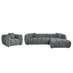 ΣΕΤ ΚΑΝΑΠΕΣ ΓΩΝΙΑ ΔΕΞΙΑ -ΠΟΛΥΘΡΟΝΑ LOUNGE LYKKE HM10820 01R ΓΚΡΙ ΥΦΑΣΜΑ c545486