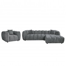 ΣΕΤ ΚΑΝΑΠΕΣ ΓΩΝΙΑ ΔΕΞΙΑ -ΠΟΛΥΘΡΟΝΑ LOUNGE LYKKE HM10820 01R ΓΚΡΙ ΥΦΑΣΜΑ c545486