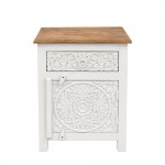 LOTUS ΚΟΜΟΔΙΝΟ 1ΠΟΡΤΑ 1ΣΥΡΤΑΡΙ ΛΕΥΚΟ DECAPE ΦΥΣΙΚΟ 45x37x60cm c545491