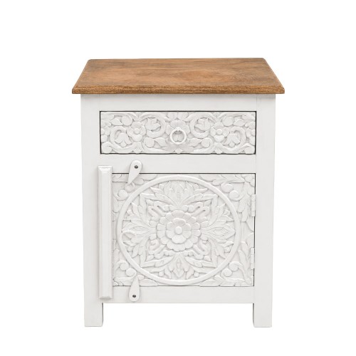 LOTUS ΚΟΜΟΔΙΝΟ 1ΠΟΡΤΑ 1ΣΥΡΤΑΡΙ ΛΕΥΚΟ DECAPE ΦΥΣΙΚΟ 45x37x60cm c545491
