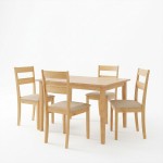 Τραπεζαρία Dallan Country pakoworld 5τεμ σε φυσική απόχρωση rubberwood 120-150x80x74εκ c545559