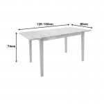 Τραπεζαρία Dallan Country pakoworld 5τεμ σε φυσική απόχρωση rubberwood 120-150x80x74εκ c545559