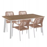ΣΕΤ ΤΡΑΠΕΖΑΡΙΑΣ 5ΤΜΧ TABER HM10824 01 ΑΛΟΥΜΙΝΙΟ ΛΕΥΚΟ--POLYWOOD--P E ΣΧΟΙΝΙ ΜΠΕΖ c545567