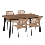 ΣΕΤ ΤΡΑΠΕΖΑΡΙΑΣ 5ΤΜΧ TABER HM10824 02 ΑΛΟΥΜ ΣΚΟΥΡΟ ΓΚΡΙ--POLYWOOD--P E ΣΧΟΙΝΙ ΜΠΕΖ c545568
