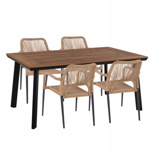 ΣΕΤ ΤΡΑΠΕΖΑΡΙΑΣ 5ΤΜΧ TABER HM10824 02 ΑΛΟΥΜ ΣΚΟΥΡΟ ΓΚΡΙ--POLYWOOD--P E ΣΧΟΙΝΙ ΜΠΕΖ c545568