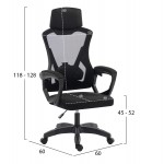 ΚΑΡΕΚΛΑ ΓΡΑΦΕΙΟΥ SALAS HM1223 01 ΠΟΛΥΠΡΟΠΥΛΕΝΙΟ MESH--ΜΑΥΡΟ 60x60x118-128Υεκ c545591